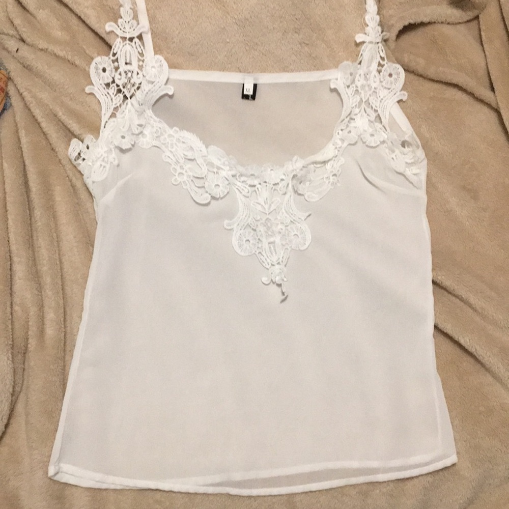 Camisole with embroidered lace detail
